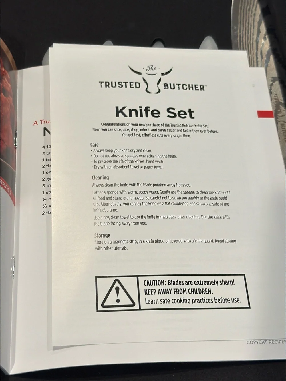 Trusted Butcher 6-Piece Knife Set in Black and Silver
